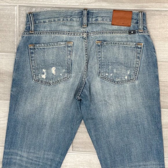 Lucky Brand Sienna Cigarette Ankle Cropped Boyfriend Distressed Jeans Size 24 - Picture 10 of 12